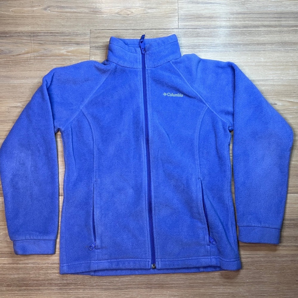 Columbia Girls Fleece Jacket Full Zip Mock Neck Purple Size L 14/16